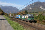 Der Stante-GAG-40513 fährt mit 193.207+1216.920 kurz hinter Payerbach bergwärts.