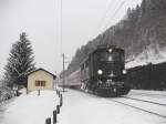 17.01.2004, 1245.04 mit Reisebro-Sonderzug (Wrgl - Zell am See) zwischen Leogang und Saalfelden.