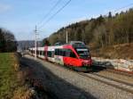 Die 4024 052 als R nach Neumarkt-Kallham am 12.01.2014 unterwegs bei Wernstein.