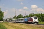 380.013 mit dem Ec 103 bei der durchfahrt in Stillfried am 23.5.17 in Richtung Wien 