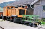 Lok VL 01 des Nostalgiebahnvereins pro Murtalbahn in Mauterndorf, 03.08.1984