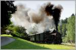 Kh101 mit dem Dampfbummelzug von Weiz nach Birkfeld am 23.8.2013 zwischen Rosegg und Koglhof aufgenommen.