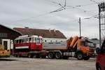 Der Straßentransport mit dem historischen GM 5, Baujahr 1911, hat am 12.10.2011 die Stern & Hafferl Hauptwerkstatt in Vorchdorf erreicht.