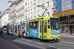 Triebwagen 604, Linie 6, Annenstraße am 11.04.2018.