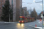 TW 315 (Bombardier Flexity Outlook C) auf der zweiten Runde der Publikumsfahrt zur Einweihung der Straßenbahnerweiterung Richtung Westen in Innsbruck.