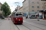 Wien Wiener Linien SL 6 (E1 4512 + c3 1261) X, Favoriten, Quellenstraße am Morgen des 12.