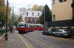 Wien Wiener Linien SL 49 (E1 4558 (Bombardier-Rotax 1976) + c4 1367 (Bombardier-Rotax 1977)) XIV, Penzing, Hütteldorf, Bujattigasse am 20.