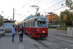 Wien Wiener Linien SL 49 (E1 4554 + c4 1358 (Beide Wagen: Bombardier-Rotax 1976)) XIV, Penzing, Oberbaumgarten, Linzer Straße am 16. Oktober 2018.