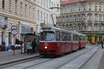 Wien Wiener Linien SL 5 (E2 4078 (SGP 1987) + c5 1463 (Bombardier-Rotax 1985)) XX, Brigittenau, Rauscherstraße / Bäuerlegasse (Hst.