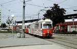 Wien Wiener Stadtwerke-Verkehrsbetriebe (WVB) SL 22 (E1 4483 (Lohnerwerke 1968)) II, Leopoldstadt, Praterstern im Juli 1982. - Scan eines Diapositivs. Film: Kodak Ektachrome. Kamera: Leica CL.