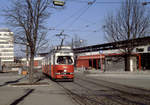 Wien Wiener Stadtwerke-Verkehrsbetriebe (WVB) SL 25 (E1 4682 (SGP 1968)) II, Leopoldstadt, Praterstern im Dezember 1980.