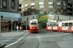 Wien WVB SL 5 (E1 4685) Mariahilfer Strasse / Kaiserstrasse im Juli 1992.