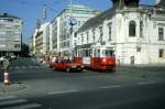 Wien WVB SL 46 (E1 4535) Lerchenfelder Strasse / Museumstrasse / Auerspergstrasse im Juli 1992.