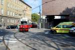 Wien Wiener Linien: E1 4794 + c4 1336 als SL 5 Stollgasse / Neubaugürtel am 12.