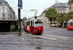 Wien WVB SL T (E1 4758) I, Innere Stadt, Schottentor / Dr.-Karl-Lueger-Ring im Juli 1982.