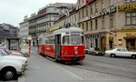 Wien WVB SL 5 (F 721) VI, Mariahilf, Mariahilfer Straße (Endstation) im Juli 1982.