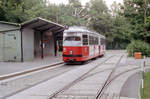 Wien WVB SL N (E1 4677 (SGP 1968)) II, Leopoldstadt, Prater Hauptallee im Juli 1992.
