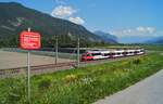 4024 060 als REX 5390 (Innsbruck Hbf - Landeck-Zams) am 30.07.2020 kurz hinter Flaurling.