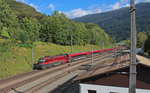 Nachschuß auf die 1116 216-3 mit dem RJ 169 (Zürich Hbf - Wien Hbf) und 1116 215-5 mit dem RJ 569 (Bregenz - Wien Hbf) die am 06.09.2016 durch Dalaas fahren.