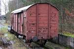 KLGB 40 81 9436 801-0 Werkstättenwagen am 04.Jänner 2020 in der Ladestelle Waldmühle.