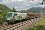 1116 159 mit Railjet in Bruck/Mur Übelstein am 13.06.2017.