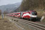 1116 249 als RJ653 bei Pernegg am 23.03.2015.