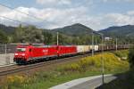 185 312 + 185 362 mit Zug 48930 am 9.04.2013 bei Bruck/Mur.