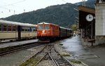 Im Sommer 1982, als diese Aufnahme der 2095.07 im Bahnhof Bregenz entstand, verkehrte die Bregezerwaldbahn nur noch zwischen Bregenz und Kennelbach, das Reststück nach Bezau war wegen