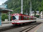 SLB Triebwagen VTs 12  Niedernsill  und VTs 14  Piesendorf  der Pinzgauer Lokalbahn (frher Pinzgaubahn, Krimmler Bahn) von Bramberg kommend bei Einfahrt in Zell am See; 29.07.2010    