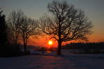 Sonnenaufgang bei der Ölmühle in Herbersdorf.