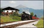 sterreichurlaub 2008 - Zillertalbahn: Der Dampfzug nach Mayrhofen. Aufgenommen in Schlitters(i.Z.) am 03.September 2008