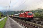Am 5.Mai 2013 durchfuhr 1216 024 mit einer ROLA den Bahnhof Dorfgastein in Richtung Villach.