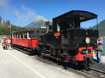 Am 8.8.2016 wartet Zahnradlok Nummer 4 (Hannah) mit dem nächsten Zug nach Jenbach am Bahnhof Seespitz.