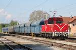 SLB E71 mit leerem Kohlenzug (PKP Cargo) aus Trimmelkam kommend im Bahnhof Brmoos am 14.05.2012