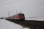 Steuerwagen Bauart Wittenberge RE von Frankfurt(Main)Hbf nach Mannheim Hbf.Am 14.02.10 in Lampertheim.
