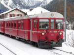 steuerwagen RhB - Extazug f�r Rodelnde mit dem Steuerwagen BDt 1721 am Schluss unterwegs am 01.01.2010