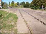 stillgelegte-strecken-sonstige Eberswalde, Bahn�bergang Biesenthaler Stra�e der Eberswalde-Finowfurter Eisenbahn am 31.08.08