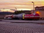 Hinter dem Bw Saalfeld werden gerade zu sp�ter Nachmittagsstunde mit ...