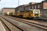 Stopfmaschinen Plasser & Theurer Gleisbauzug wartet in Zwickau(Sachs.)auf seinen n�chsten Einsatz.28.02.10.