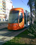 Strasenbahn Alicante Bombardier Flexity Outlook im spanischen Alicante am 29. Januar 2010.