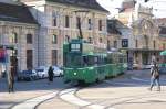 strasenbahn-basel-bvb-blt Der BVB Dreiwagenzug Be 4/4 502 mit 1505 und 1461 auf Linie 1 Brausebad - Bahnhof Basel SBB hier bei der Haltestelle Bahnhof SBB aufgenommen am 03.01.2010