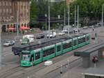 strasenbahn-basel-bvb-blt Be 6/8 Combino mit der Betriebsnummer 313 bedient die Haltestelle Bad. Bahnhof Richtung Riehen. Die Aufnahme stammt vom 13.07.2009.