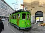 strasenbahn-basel-bvb-blt BVB - Oldtimer Tram Ce 2/2 126 unterwegs in der Stadt Basel am 31.10.2009