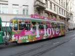 BVB - Trambeiwagen B 1447 mit Werbung unterwegs in der ...