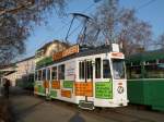 strasenbahn-basel-bvb-blt Oldtimer Motorwagen 413 ist als Chatliner w�rend der MUBA auf einem Stadtrundkurs unterwegs. Die Aufnahme stammt vom 80.02.2010.
