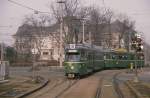 strasenbahn-basel-bvb-blt Aus dem Archiv: D�wag Dpooeltraktion 637 und 644 fahren am Bahnhof SBB ein. Die Aufnahme stammt vom M�rz 1985.