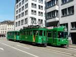 strasenbahn-basel-bvb-blt BVB - Generationentreff Be 2/2 190 mit Beiwagen B 1303 neben dem Be 4/8 669  am 24.05.2010