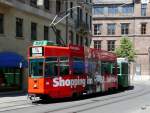 strasenbahn-basel-bvb-blt BVB - Be 4/4 495 mit Beiwagen unterwegs auf der Linie 14 am 24.05.2010