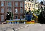 Kuppe und Kurve: M�nchensteiner Stra�e an der Bahn�berf�hrung, Basel. 28.08.2010 ...