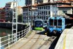 Anbindung der Stra�enbahn von Bilbao an das Schienennetz im Endbahnhof ...